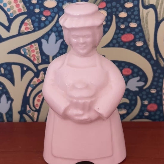 Taunto pottery vintage pie baker lady white ceramic pie funnel