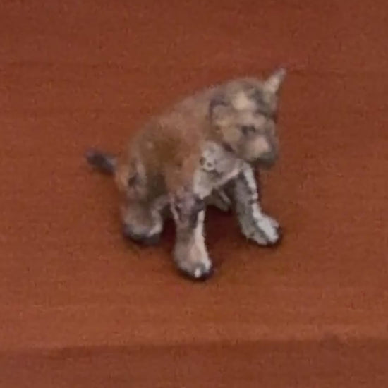 1940s Hand-Painted Lead Miniature Lion Cub Toy