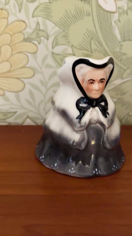 Vintage Tony Wood Little Old Lady milk jug in black & grey