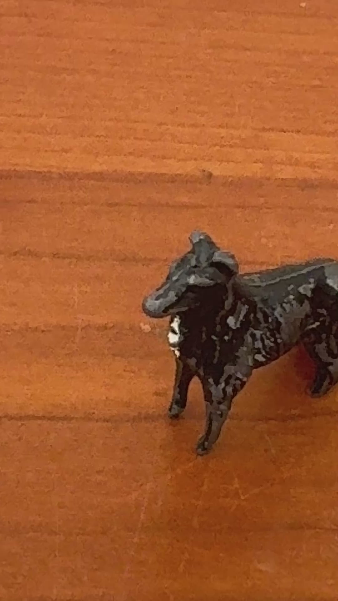 black and white miniature working dog britians lead figurine