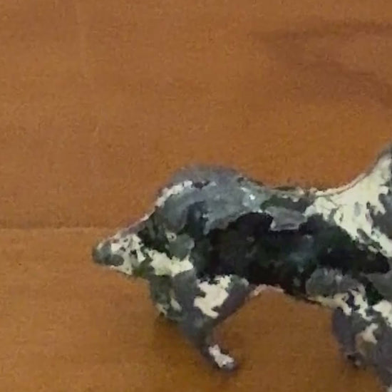 Miniature Black and Cream Working Farm Dog (Version2) | 1920s Britains Lead Toy Collectible